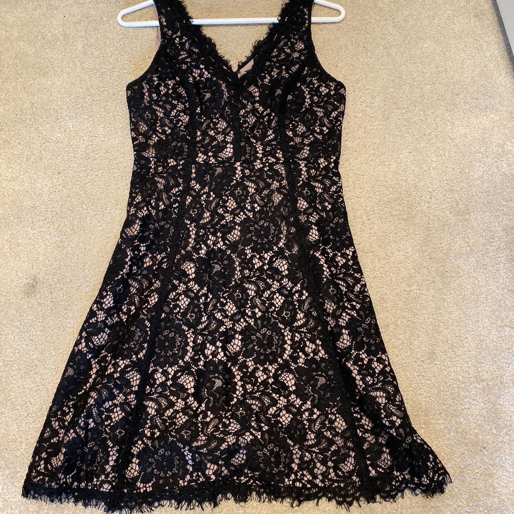 Black lace cocktail dress